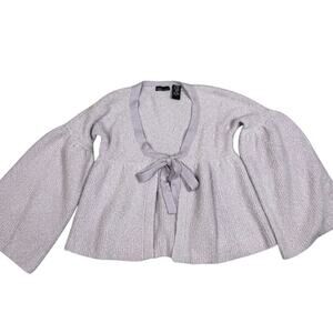 Moda International Womens Size S Light Purple Tie Front Cardigan